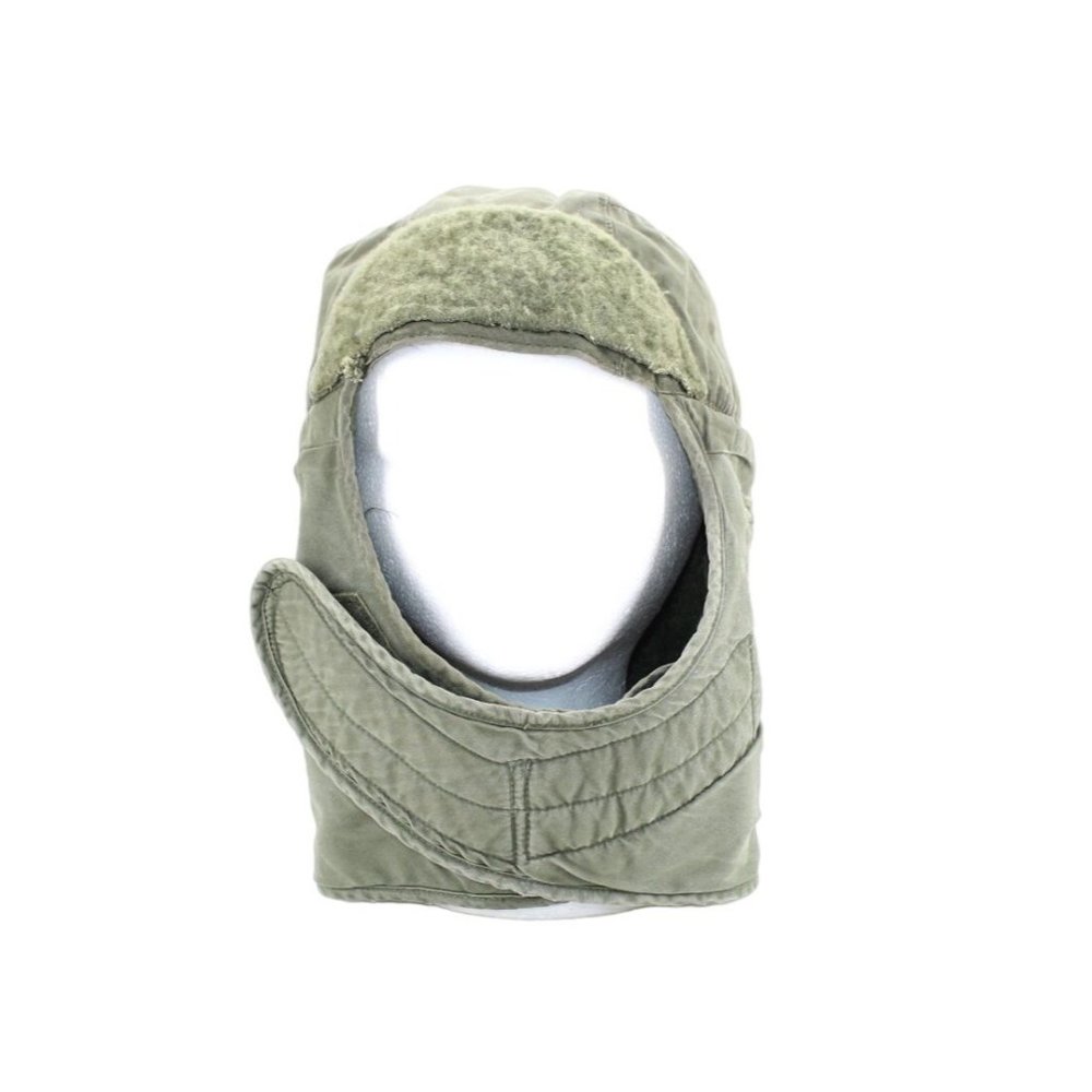 US Military Issue Olive Green Fleece Lined Pile Cap Cold Helmet Weather Hat